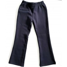 Navy Fleece Bootleg Pants
